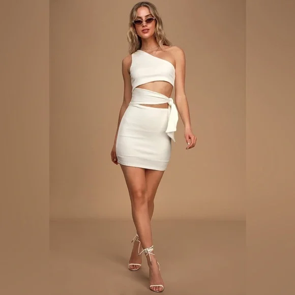 Lulus | Dresses | Never Going Home White Ribbed Oneshoulder Cutout Bodycon Dress | Poshmark Lulus | Dresses | Never Going Home White Ribbed Oneshoulder Cutout Bodycon Dress | Poshmark